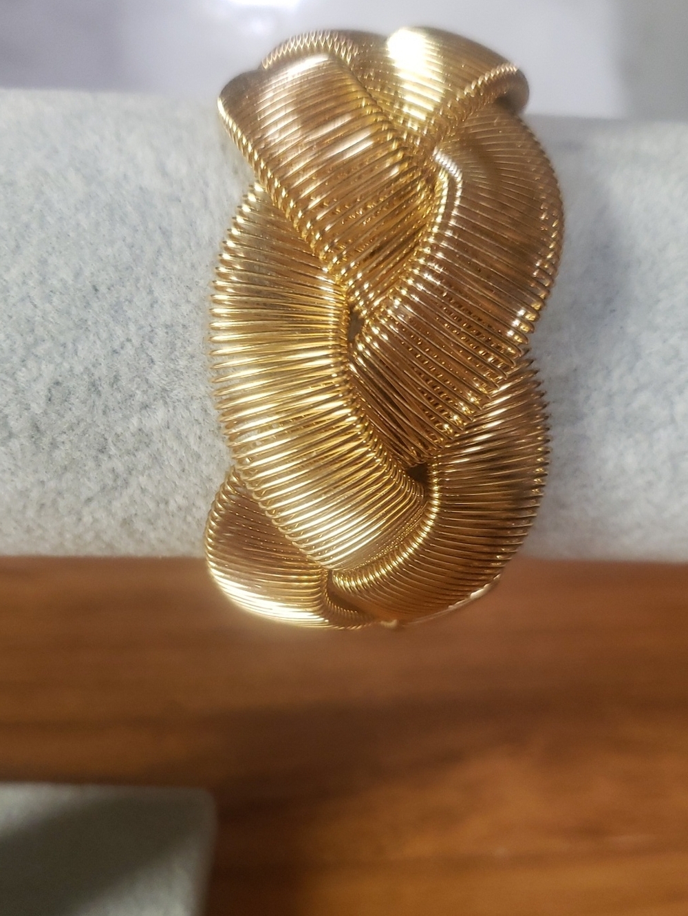 Gold Braided Stretch Bracelet - Women's Jewelry